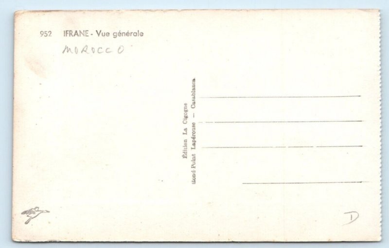 RPPC IFRANE general view MOROCCO Postcard