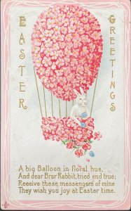 Brer Rabbit In Floral Hot Air Balloon Anthropomorphic Easter Bunny