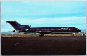 Airplane Braniff International Boeing 727-227 Mercury Blue Ultra Color Postcard