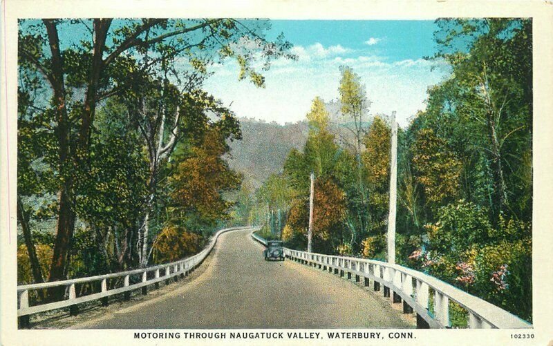 Waterbury Connecticut Naugatuck Valley Automobile Teich 1920s Postcard 21-7590