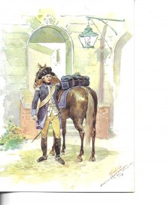 Portuguese Army Cavalry Uniform. 1700s Modern artist drawn Portuguese Postcard