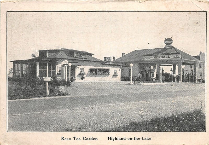 G46/ Highland-On-The-Lake New York Postcard c1940s Rose Tea Garden