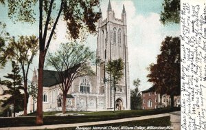 Vintage Postcard 1907 Thompson Memorial Chapel Williams College Williamstown MA