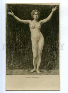 244839 NUDE Young Girl by SCHULER Vintage ART NOUVEAU PC