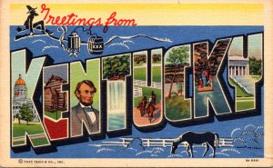 Kentucky Greetings From Large Letter Linen Curteich