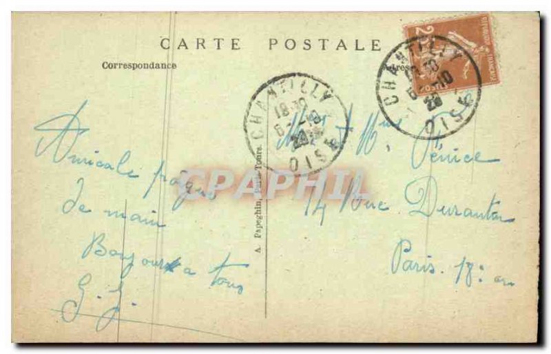 Old Postcard Chateau de Chantilly shooting Parterre