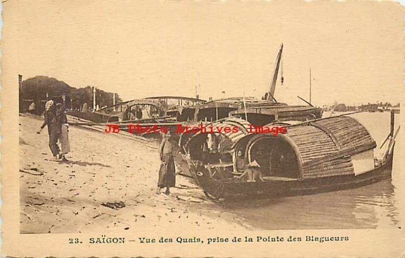 Vietnam, Saigon, Boats, Vue des Quais, la Pointe des Blagueurs