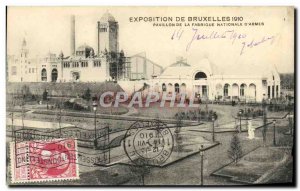 Old Postcard From Brussels Exhibition Pavilion 1910 national manufactures of ...