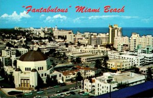 Florida Miami Beach Hotel Row With Temple Emanu-El In Foreground 1967