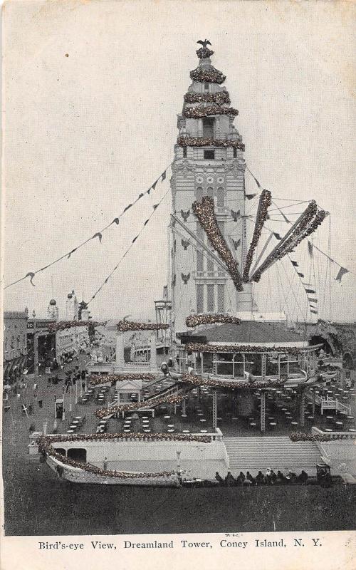 C19/ Coney Island Amusement Park New York NY Postcard c1910 Dreamland Tower 9