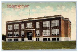 Clarion Iowa IA Postcard High School Building Exterior Scenic View 1910 Antique