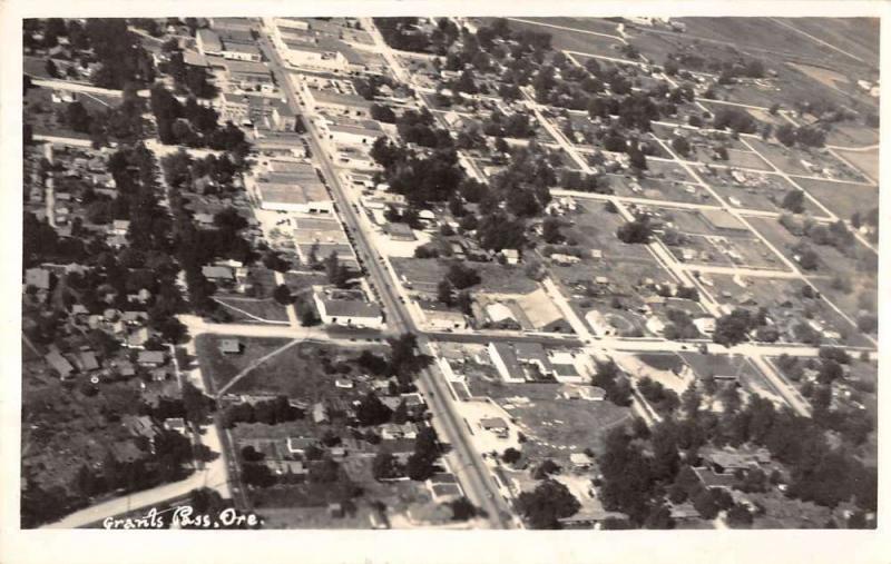 Grants Pass Oregon panoramic birds eye view of area real photo pc Z12414