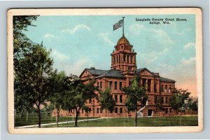 Antigo Wisconsin, Langlade County Courthouse, Dome, Street View Vintage Postcard
