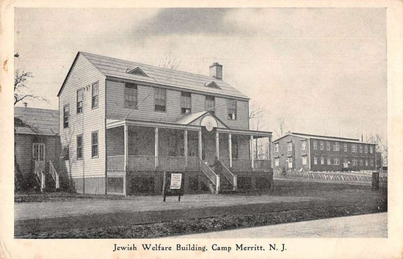 Camp Merritt New Jersey Jewish Welfare Building Vintage Postcard AA21604
