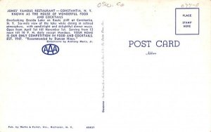 Jones' Famous Restaurant Constantia, New York Postcard