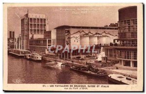 Old Postcard Exhibition Paris 1937 Swiss intenationale Belgium and Italy pavi...