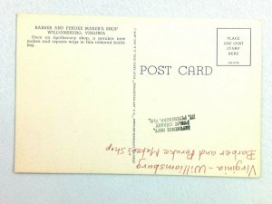 Vintage Postcard The Barber & Peruke Maker's Shop Williamsburg VA Virginia Linen