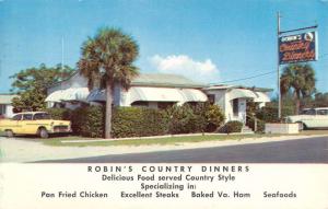 Sarasota Florida Robins Country Dinners Street View Vintage Postcard K71273