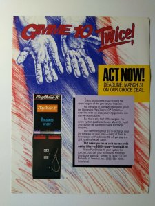 PlayChoice 10 Arcade Flyer Original Retro Video Game Art Print Sheet 1987