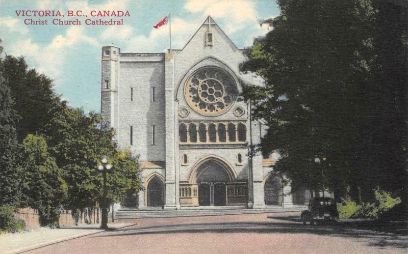 Victoria, B.C., Canada - Christ Church Cathedral c1940s Vintage Postcard