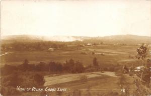 Union Maine Aerial View from Cobb’s Ledge~Farmland~Houses~Vintage Real Phot...