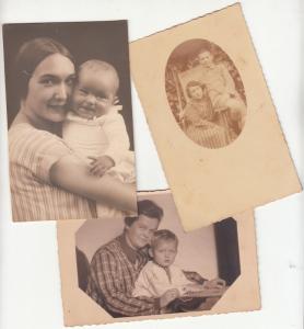 Early real photo postcards women with children x 3 pcs