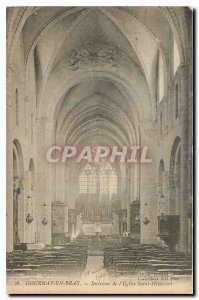 Old Postcard Gournay en Bray Interior of the Church of Saint Hildevert