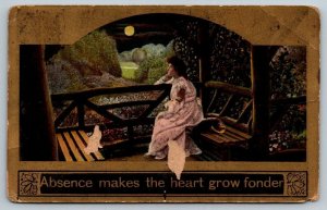 Romantic  Absence Makes The Heart Grow Fonder   Postcard  1909
