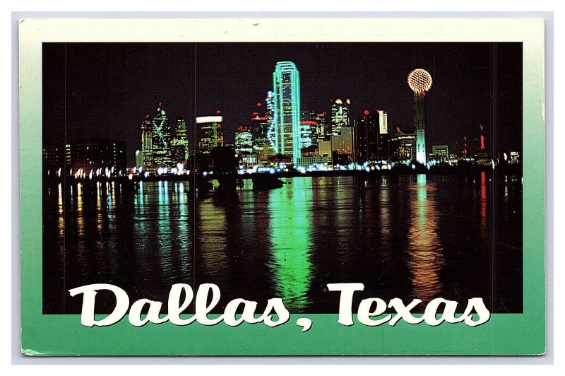 Dallas Texas At Night During Flood Of May 1990 c1997 Postcard