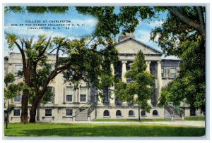c1950 College Of Charleston One Of Oldest College Campus Charleston SC Postcard