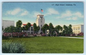 LEESBURG, Florida FL ~ HIGH SCHOOL ca 1940s Lake County Postcard