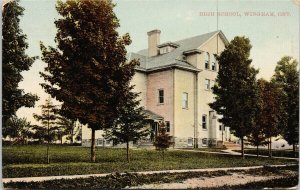 High School Wingham Ontario ON R. Knox Postcard F16