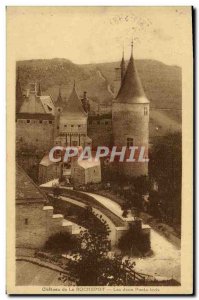 Old Postcard Chateau de La Rochepot The two drawbridges