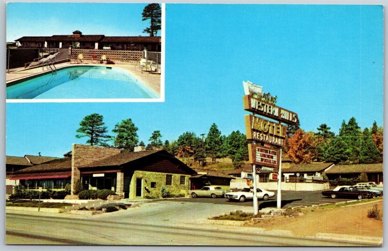 Vtg Flagstaff Arizona AZ Western Hills Motor Hotel Motel 1970s View Postcard