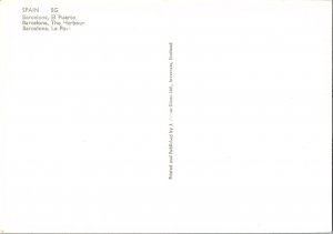 Barcelona Spain's Harbour and Boats Continental Postcard