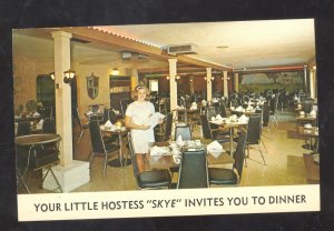BRADENTON FLORIDA PALMER RESTAURANT INTERIOR VINTAGE ADVERTISING POSTCARD