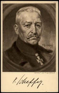 Germany WWI General von Scheffer-Boyadel Artist Signed Portrait Ostpreuss G77436