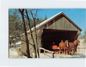 Postcard Covered Bridge, Mill Pond, Old Sturbridge Village, Sturbridge, MA