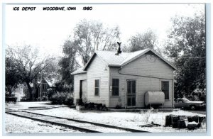 c1980's  ICG Woodbine Iowa IA Railroad Train Depot Station RPPC Photo Postcard