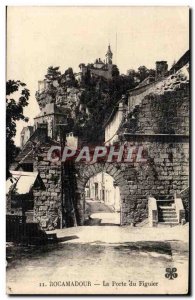 Rocamadour Old Postcard The door of the fig tree