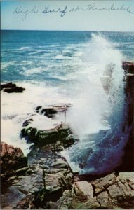 High Surf Thunder Hole Acadia National Park Desert Island Maine Postcard PC556