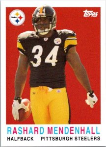 2008 Topps Football Card Rashad Mendenhall Pittsburgh Steelers sk20780