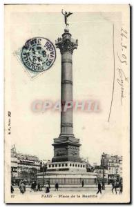 Old Postcard Paris Bastille Square