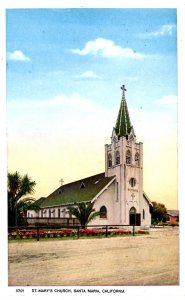 Santa Maria, California - A view of St. Mary's Church - c1930