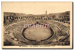 Postcard Old Nimes Les Arenes Inside view