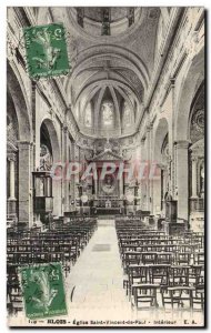 Blois Old Postcard Church of Saint Vincent de Paul Interieur