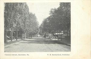 Vintage Postcard Chestnut Street Scottdale PA Westmoreland County,