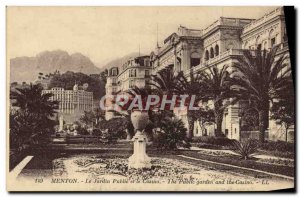 Old Postcard Menton The Public Garden and the Casino