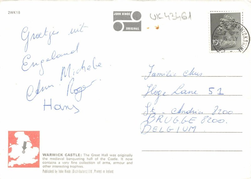 uk43461 warwick castle great hall  uk