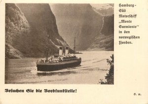 German Cruise Liner ship MONTE SARMIENTO in the Norwegian fjords c.1935